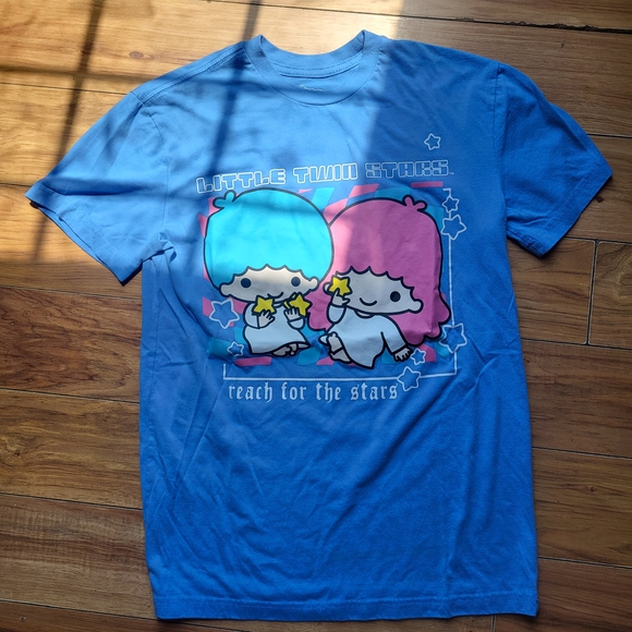 Sanrio Little Twin Stars Blue and Pink T-Shirt - Picture 1 of 3